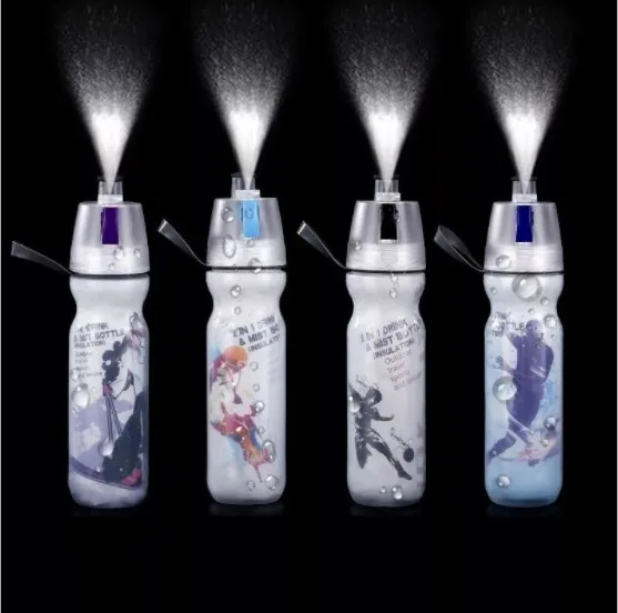 New Pressing Plastic Keep Cold Bicycle Water Bottle With Spray Nozzle