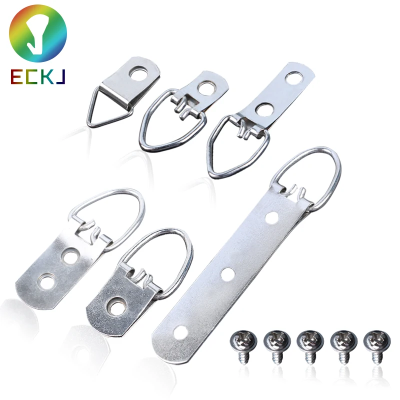 
Heavy Duty D-Ring Photo Frame Picture Hangers With Screws 