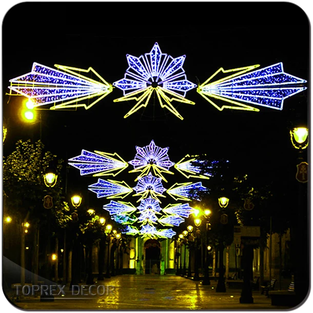 Outdoor Christmas street decorations light NEW creative Factory price city hanging 2D led decoration pole motif light
