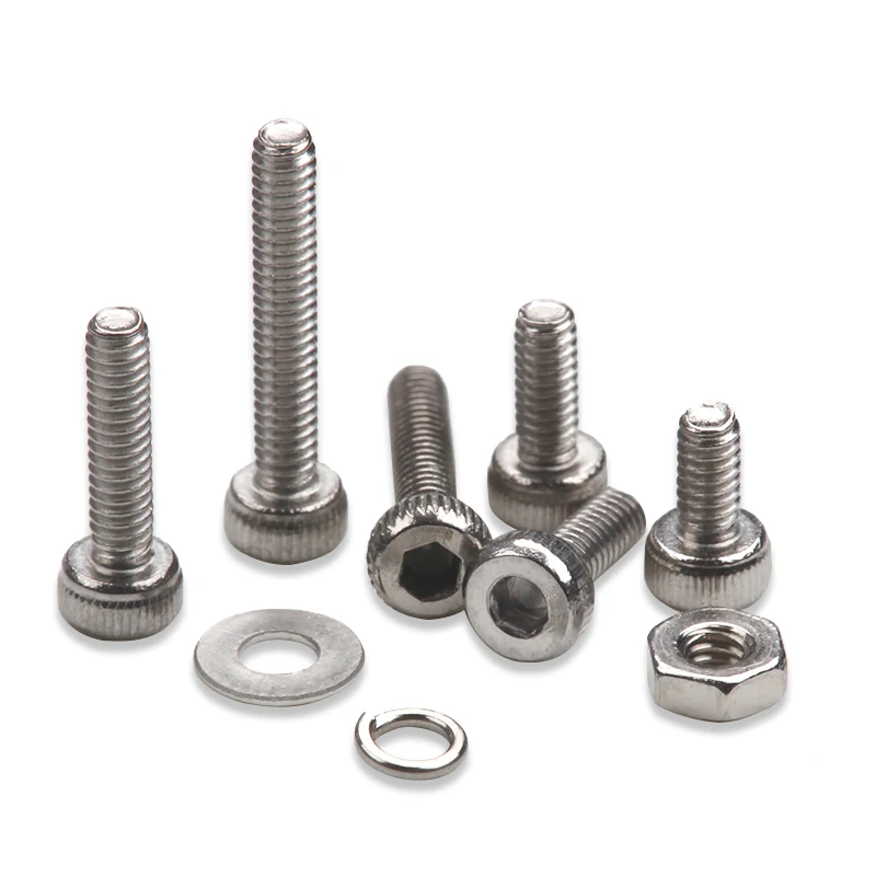 Urlwall Stainless Steel Hexagon Socket Head Cap Screws Hex Bolts Washer Nut Assortment Kit
