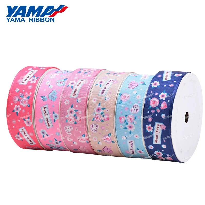 Yama factory colorful spring style fruit pattern character printed grosgrain strawberry ribbon