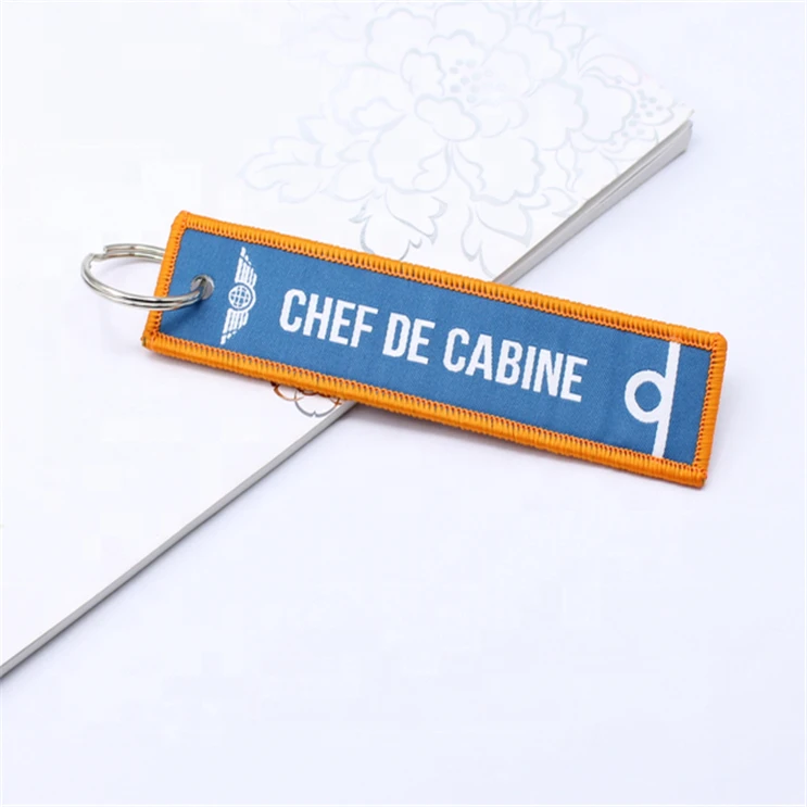 Customized Promotion Polyester/nylon Key Chain With Key Ring For Garment And Bags