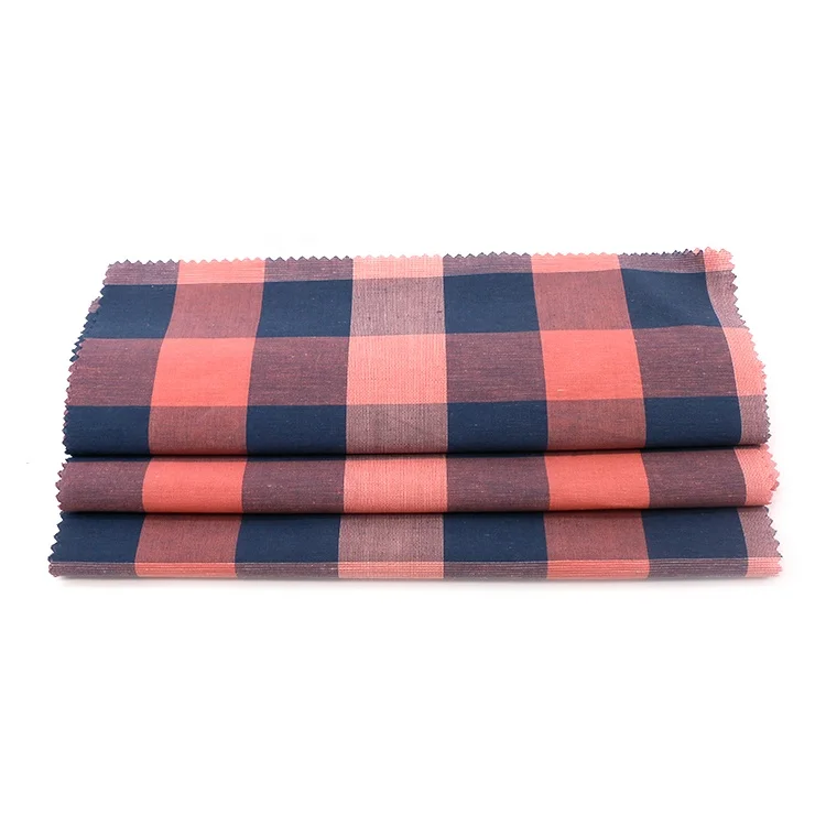88%Cotton12%linen gingham plain yarn dyed fabric
