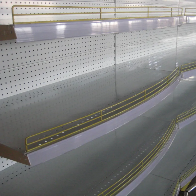 Supermarket Wall Gondola Display Shelving with Light Box for LED lights