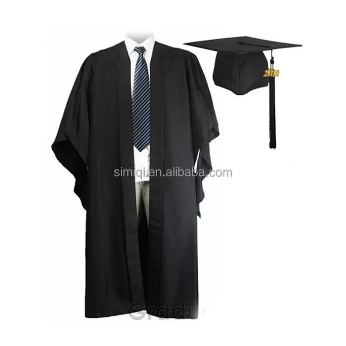 UK customized latest design Cambridge Oxford College high school black Bachelors hood cap graduation gown