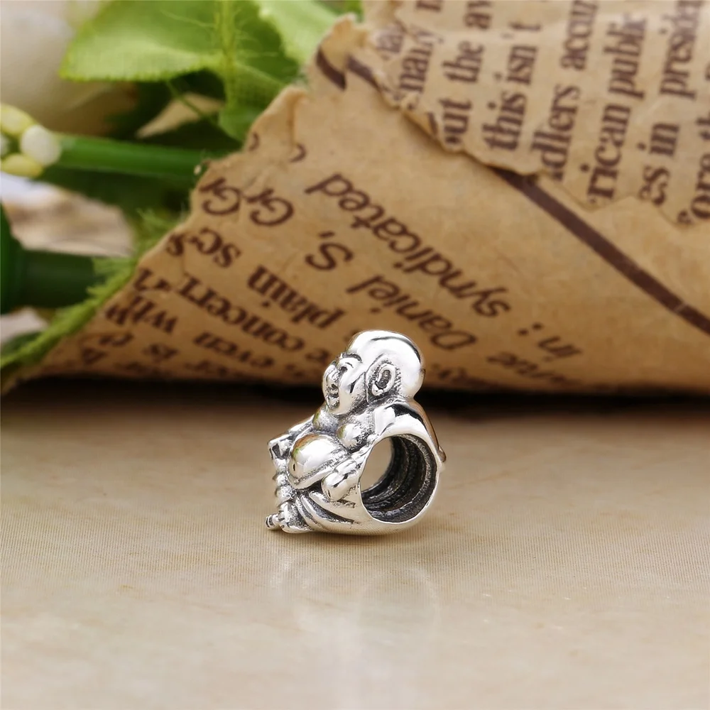 925 Sterling Silver Buddha Charms Beads For DIY Jewelry Marking Lucky Patron Saint Bless Bead Fit Original Bracelet