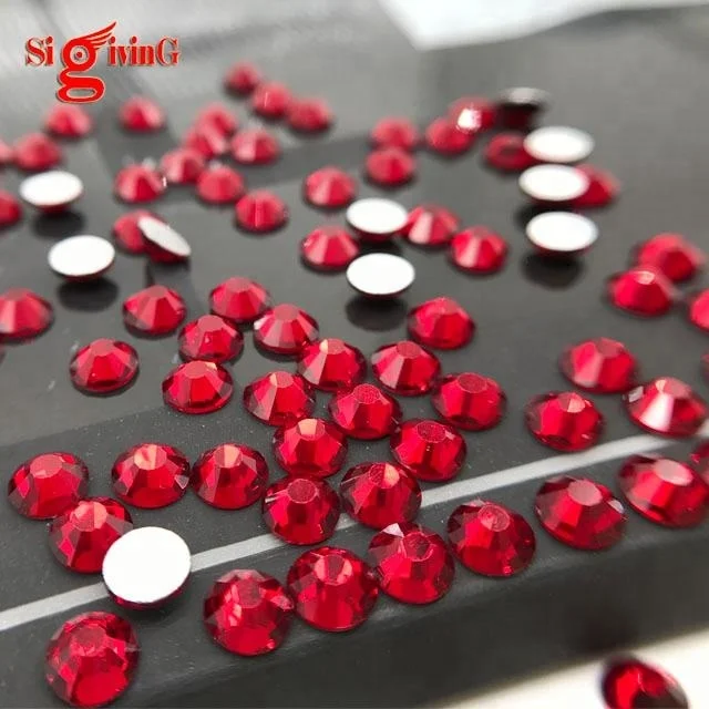 Whosale Siam Rhinestone Non Hot Fix Flat back Stones For Dance Dress Making