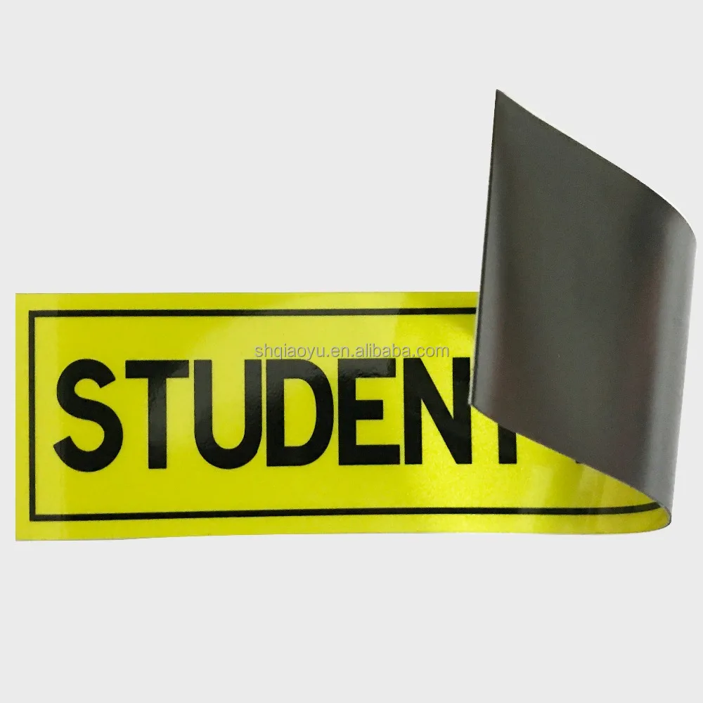Cheap 3 Packs Student Driver Reflective Vinyl Magnetic Sticker Decal For Car