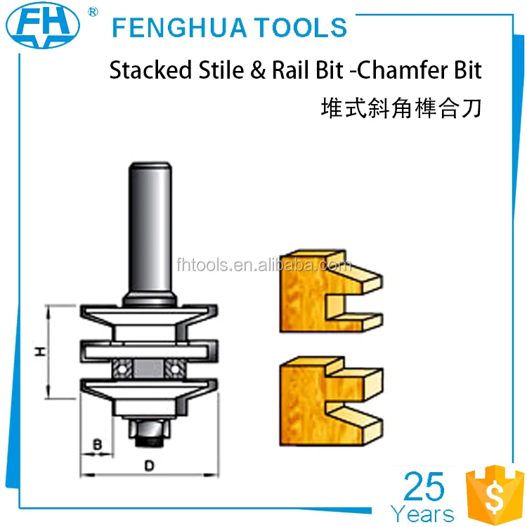 Деревообработка TCT Фреза Сложены Стил и Железнодорожных Бит Фаски Бит