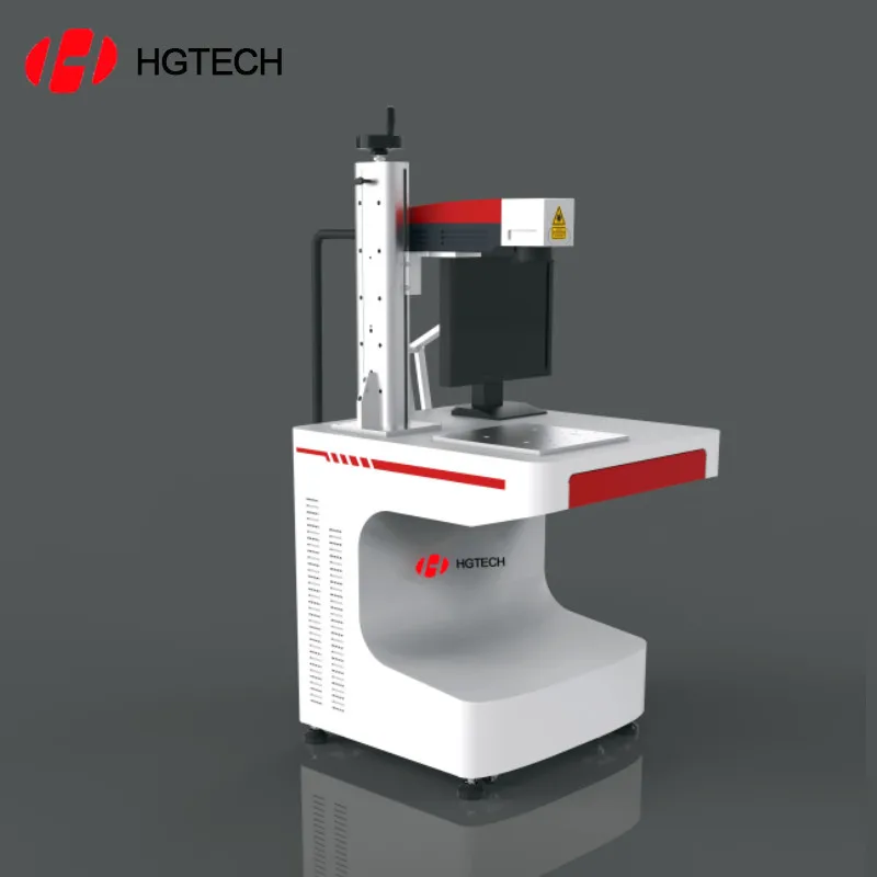 HGTECH uv ultraviolet Laser Marking printing Machine for Iphone case,wire,bottle,cosmetics,power bank