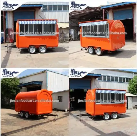 JX-FR300WH Jiexian мини фаст-фуд кухня дизайн Мобильный закуска кофе тележка мороженого прицепов мобильный смузи для грузовиков Мерседес Бенц