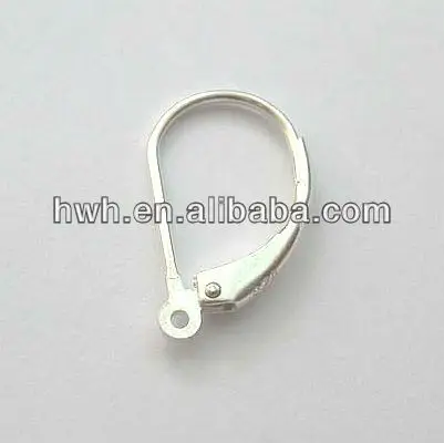 H293 Sterling Silver French Earring Hook Lever Back 14.4*8.7mm