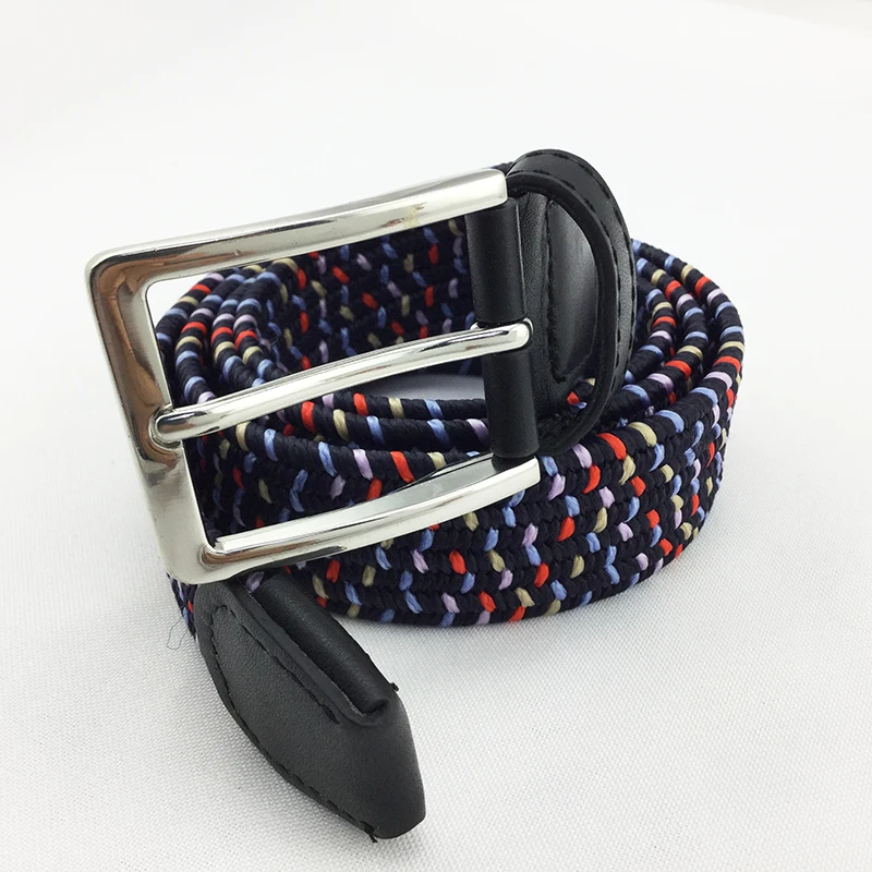 Colorful Men Elastic Stretch Belt Braided Elastic Stretch Belt