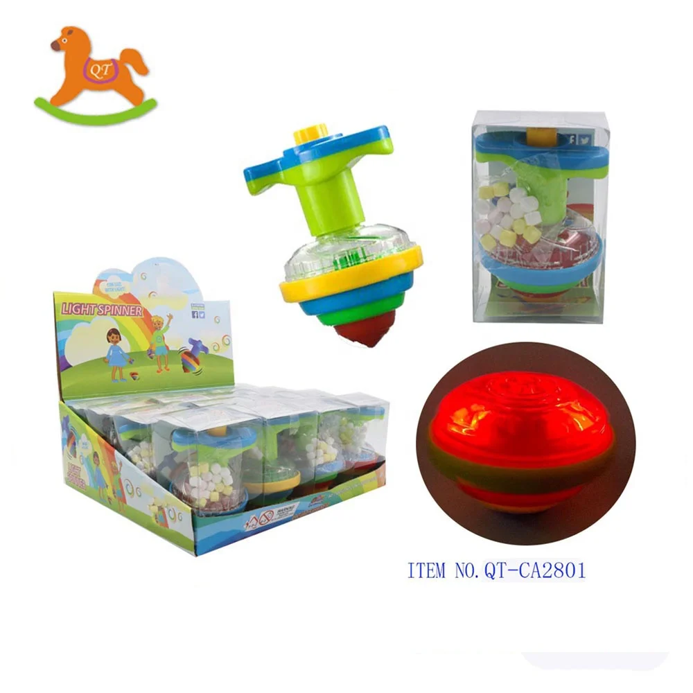 Funny light spinner toys with sweet candy for kids