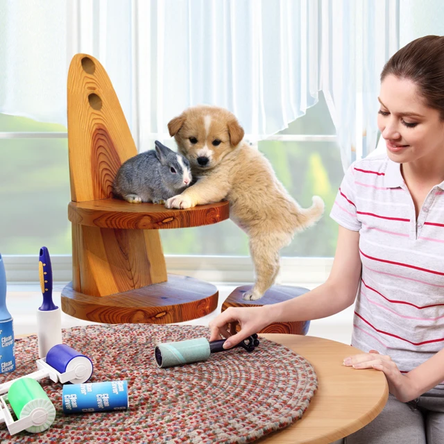 
Cleanclever PP Material Manual Style and Clothes Sofa Lint Roller Brush 