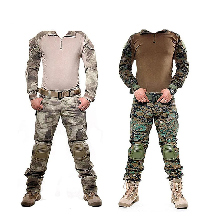
Army Military Uniform Camouflage Tactical Combat Suit Airsoft War Game Clothing Shirt + Pants Elbow Knee Pads 