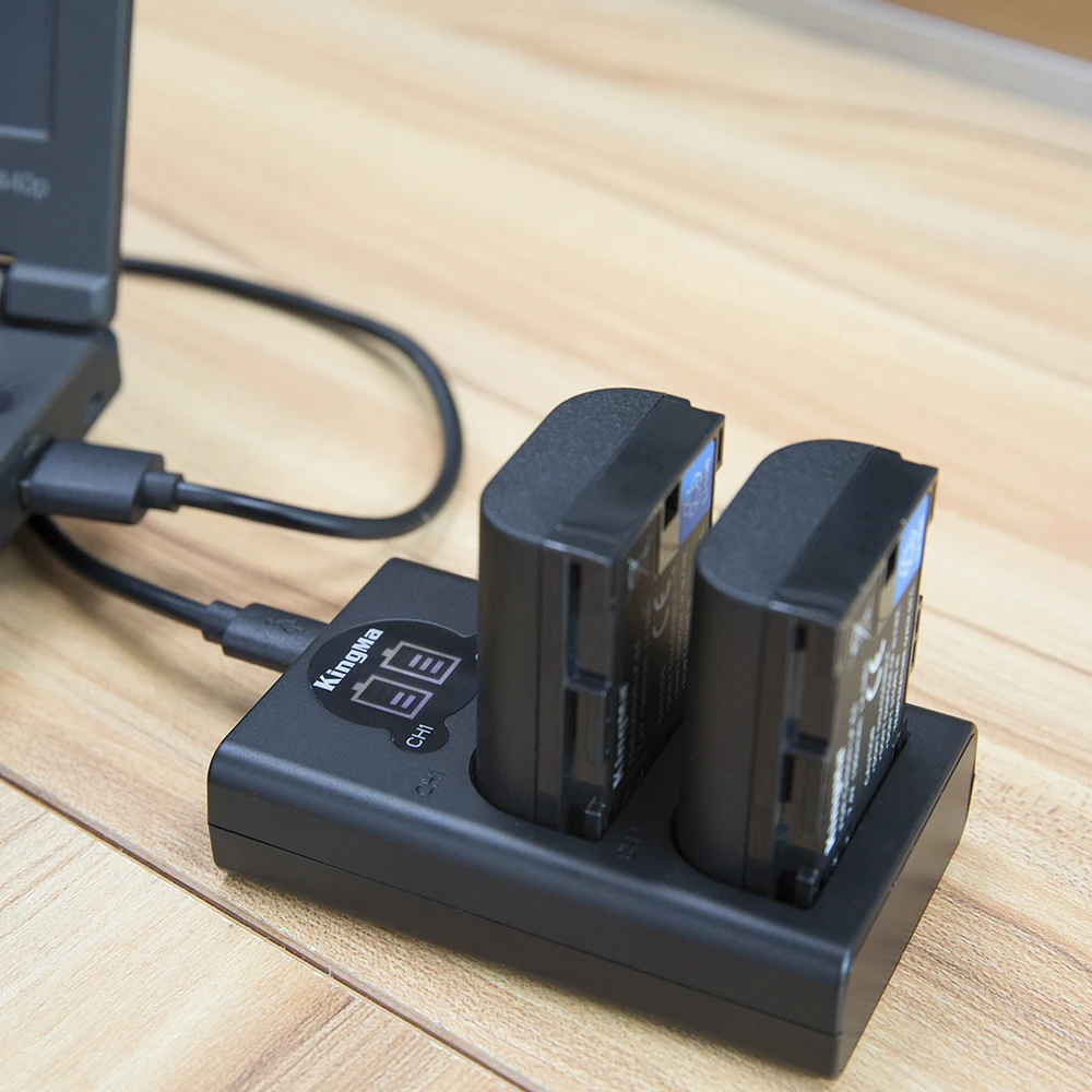 KingMa LCD Dual Charger for Li-ion Batteries Portable Battery Charger for Canon LP-E6 Battery