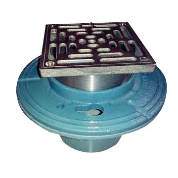 Cast Iron Floor Drain with Square Nickel Bronze Strainer