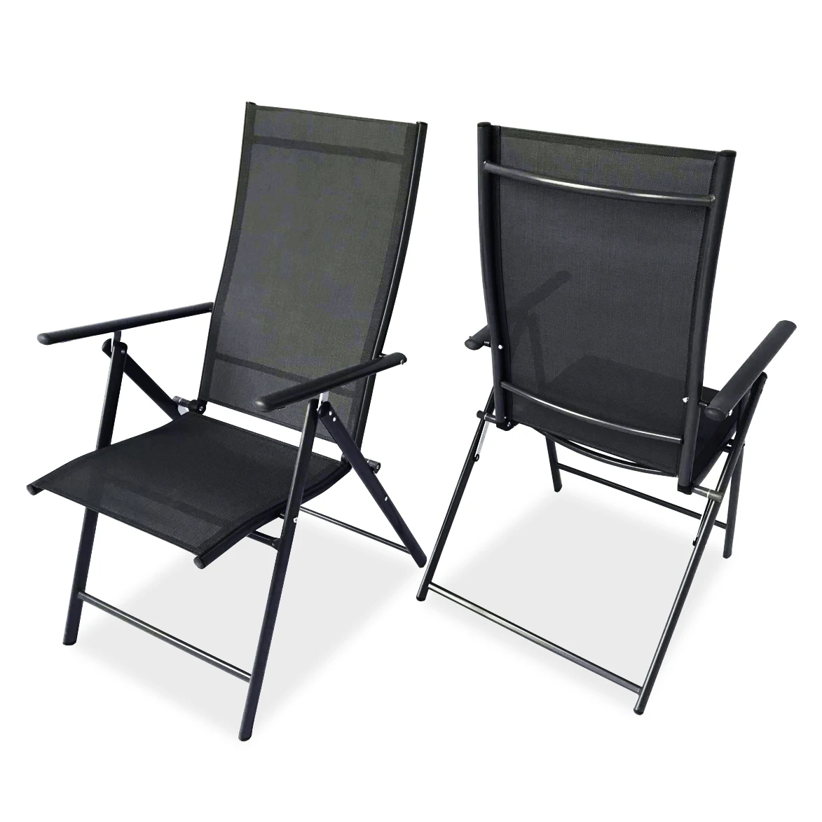 
Outdoor Metal Garden Furniture Back Adjustable Reclining Folding Bistro Garden Patio Chairs Set 