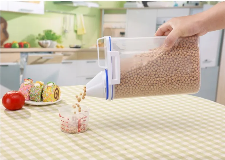 Plastic Airtight Food Storage box Laundry liquid washing powder household plastic bucket with spoon lid storage Containers