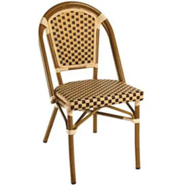 Provincial Style Retro Rattan Wicker French Cafe Dining Chair Restaurant chaises cafe chair furniture restaurant sillas
