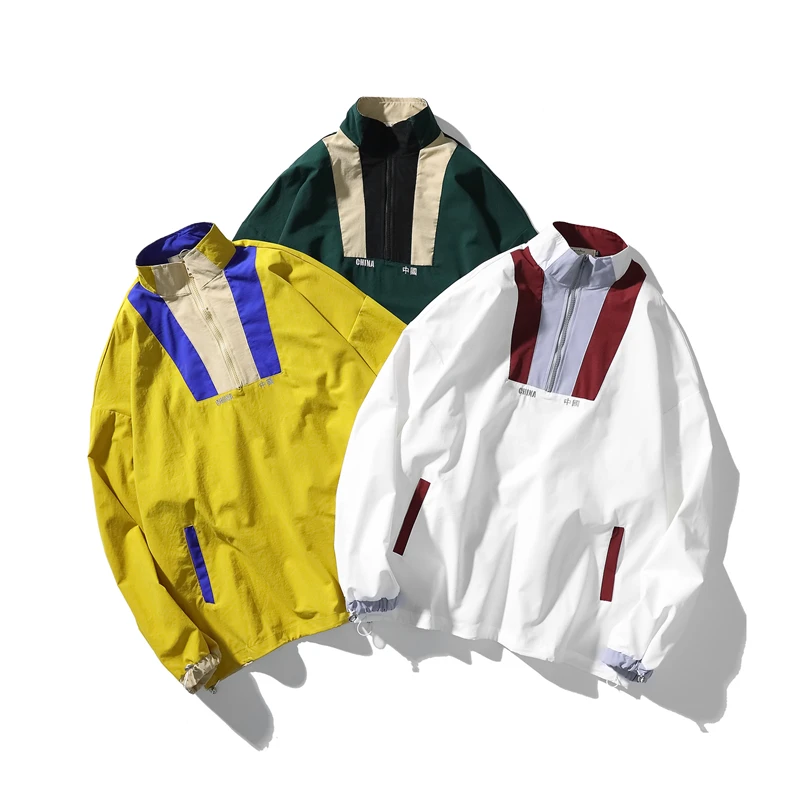 2019 AW цветной топ с короткой молнией, пуловер, ветровка, куртка