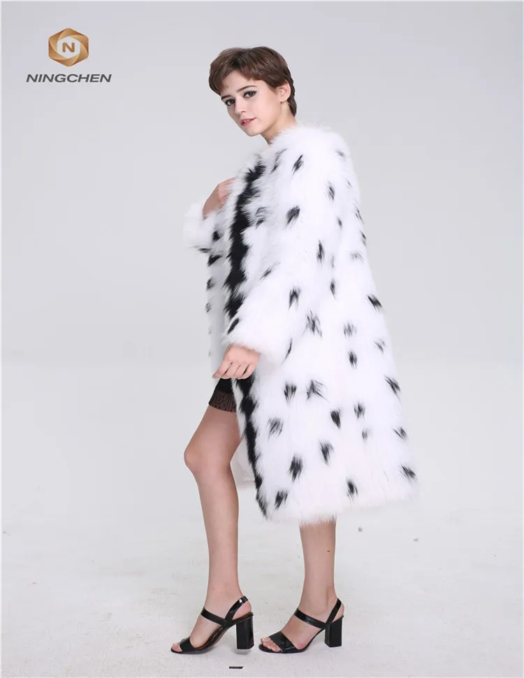 
Luxury New Baby White Fox Fur Coat Woman Real Fur Coat For Winter Warm Plus Size Overcoat 