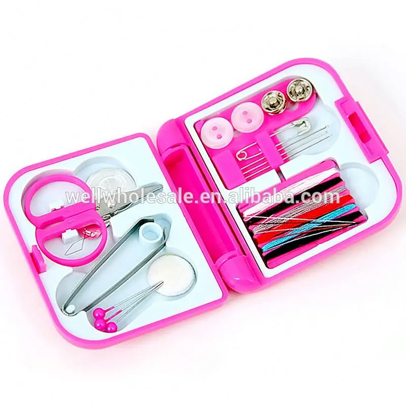 Customer Logo Mini plastic box Sewing kit Colorful travel sewing kit Hotel sewing kit