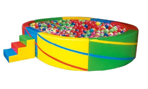 PVC and Sponge Soft Play Ball Pool/plastic Ball Pool/square Kids Ball Pool with Ladder QX-11124E