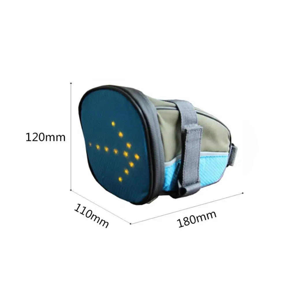 Waterproof bicycle rear light bike seat bag with LED turn warning light