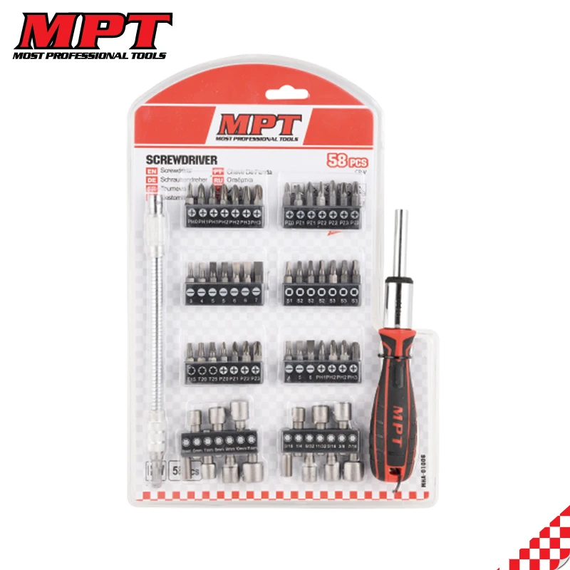 Набор бит для отвертки MPT 58 шт.