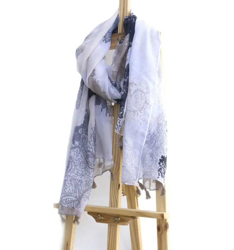 
Rulan casual style lady women sunshade manufacturer special design tassel scarf 
