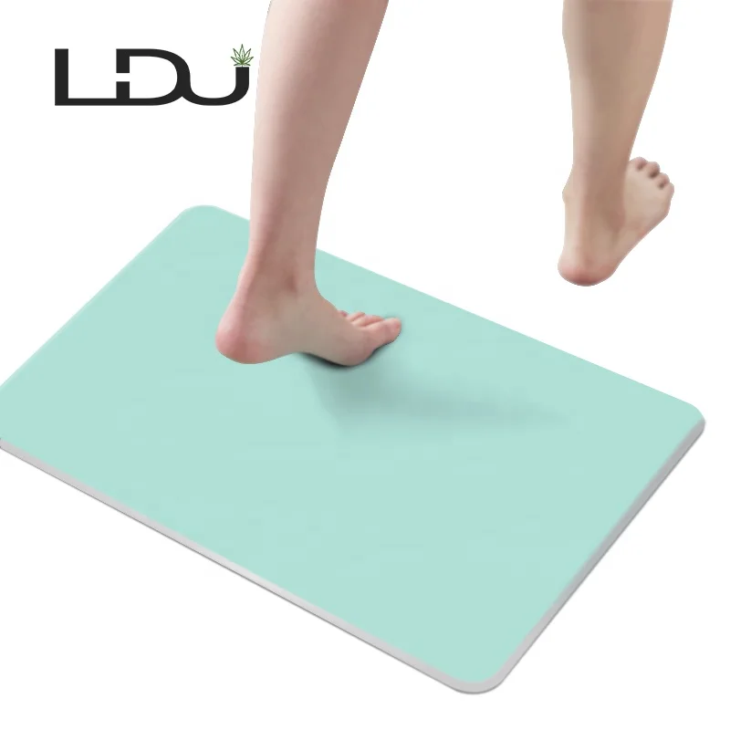Hot Sale Strong Water Absorption Volatile, 60Seconds Quick-drying Safety Non-slip Easy to Clean Reusable Diatomite Foot Bath Mat