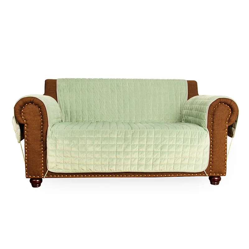100% Leak Free Quilted Velvet Pet Sofa Cover with Nonslip Backing