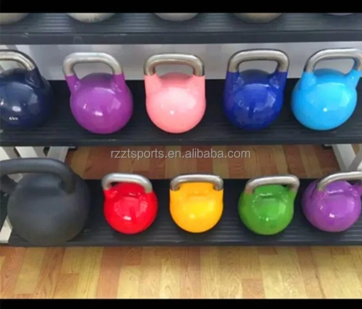 Высококачественный Стальной кетлбелл для соревнований по цвету с логотипом на заказ