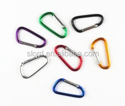 Aluminum Alloy D Shape Carabiner Spring Snap Clip Hooks Keychain Climbing Camping Hiking Tools
