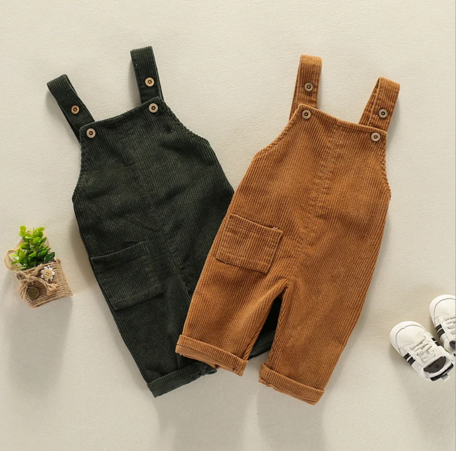 0-5 years High quality 2018 Spring baby kids pants corduroy fashion overalls