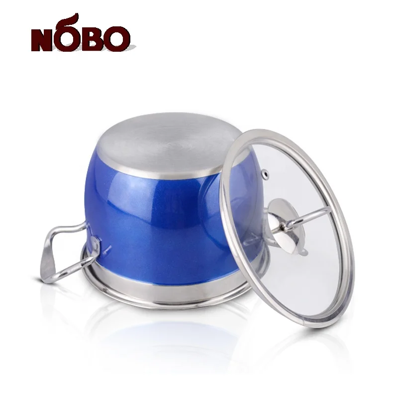 Set of 10 Double Bottom Soup Stock Pot Stainless Steel Royal Kitchen Cookware