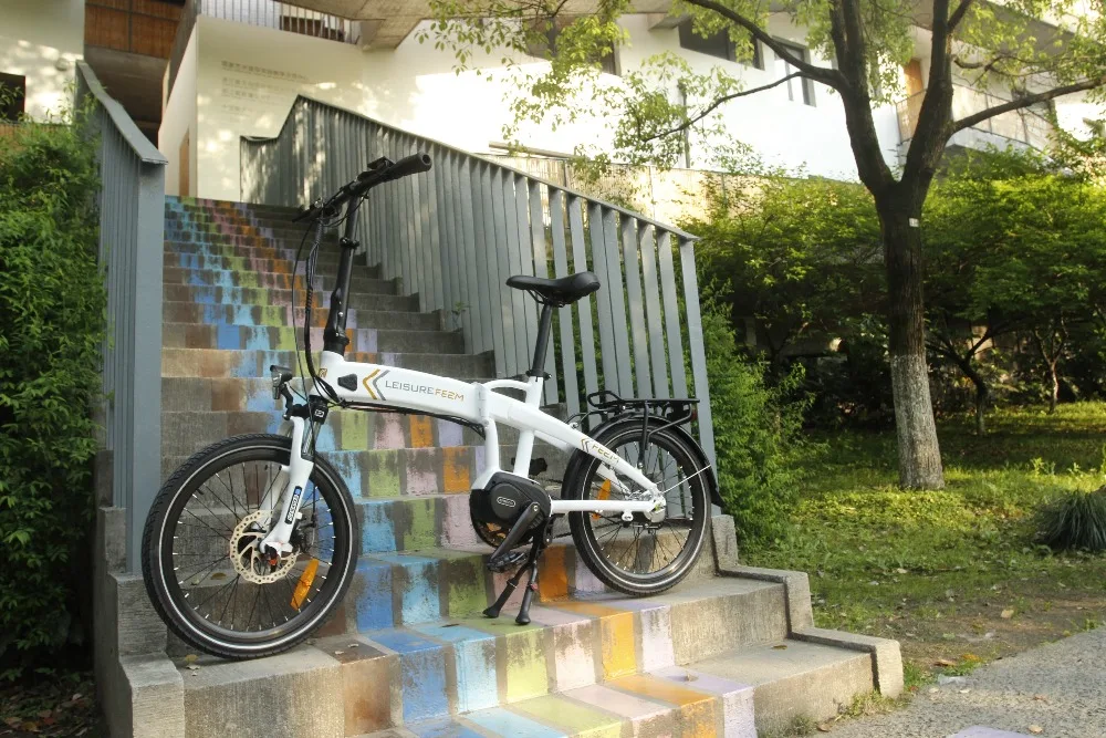 20 inch folding ebike with mid motor and suspension fork 250w electric bike