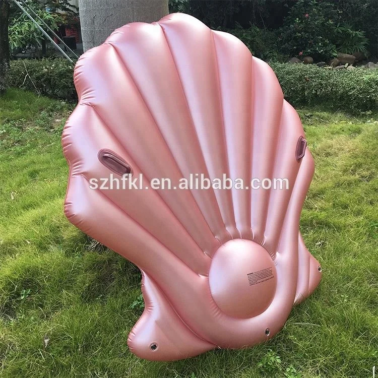 Water Amusement Park rose gold Clam shell giant inflatable pool float