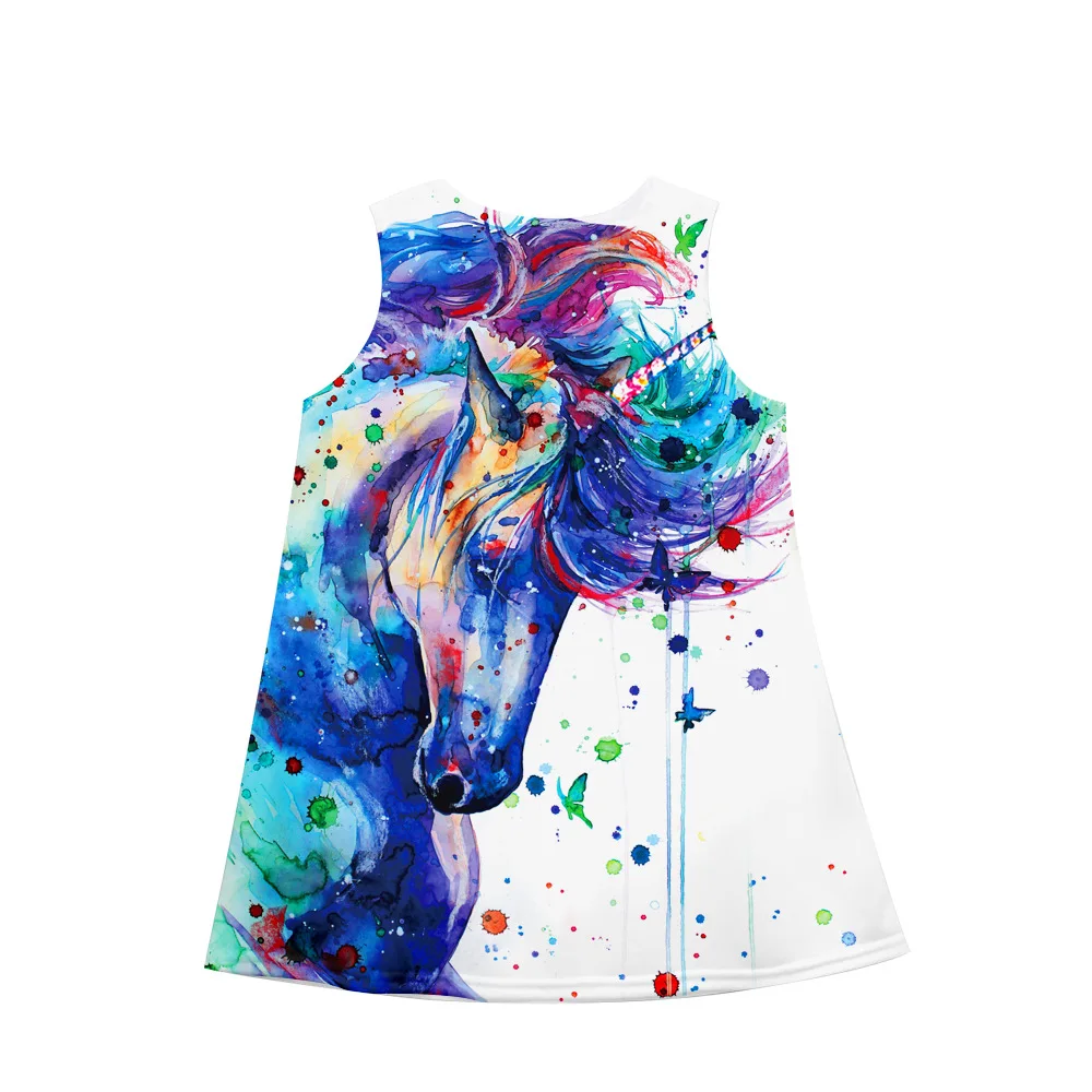 
2021 New Summer Cheap A-line Girls Sleeveless Kids Dress Wholesale Colorful Princess Dress 
