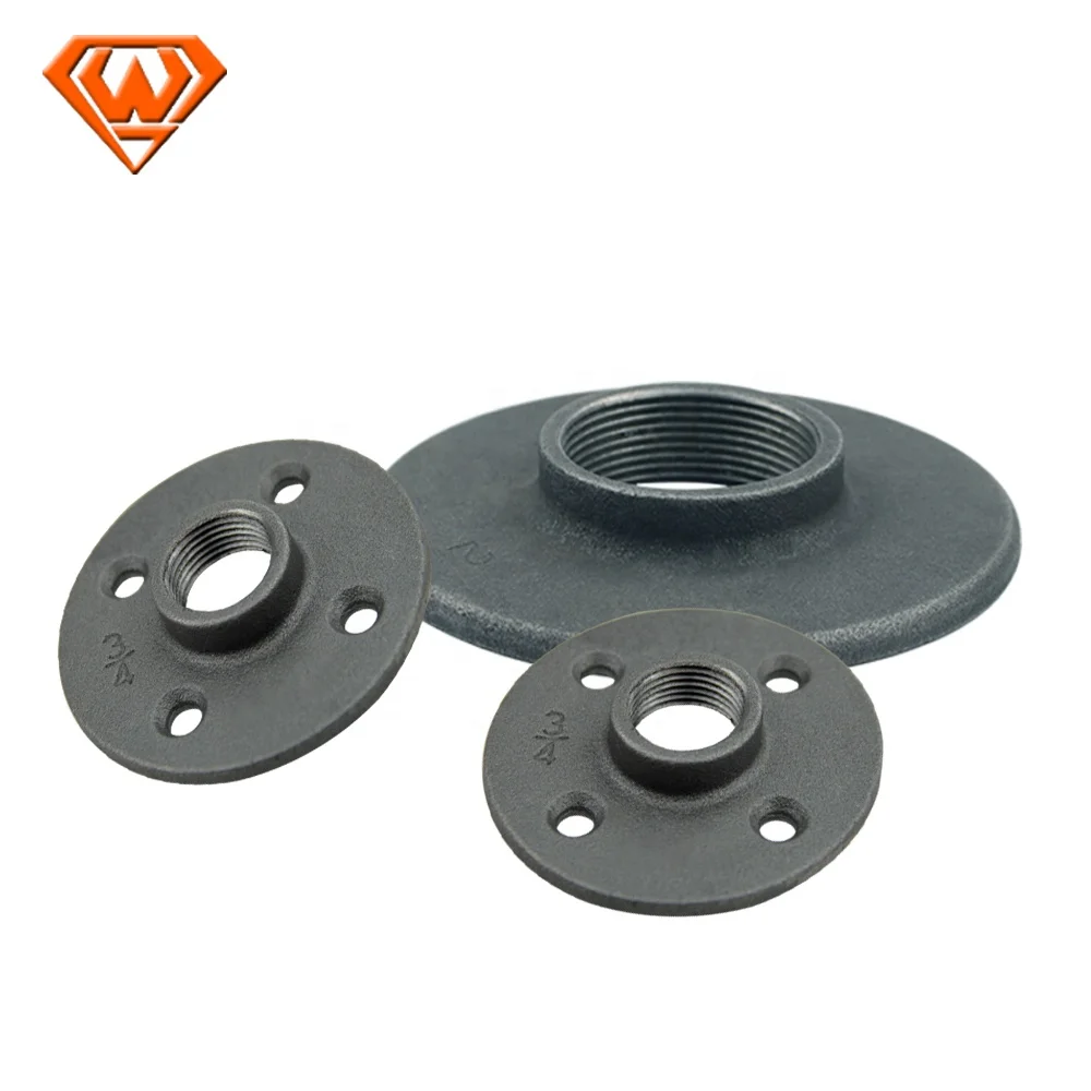 
High Quality Decorative Pipe Flange Black Malleable Iron Pipe Fittings Flange 