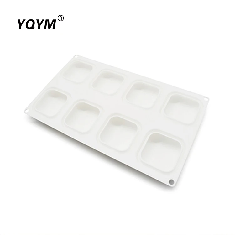 8-cavity square drum cake mold French mousse pudding baking cake silicone mold