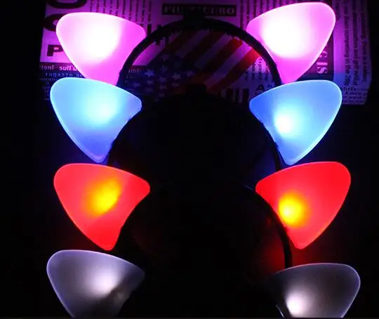 Светящаяся повязка на голову с кошачьими ушками со светодиодной подсветкой аксессуары для волос