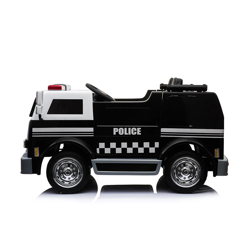 Police kids car for 2 seats with intercom ride on electric kids car
