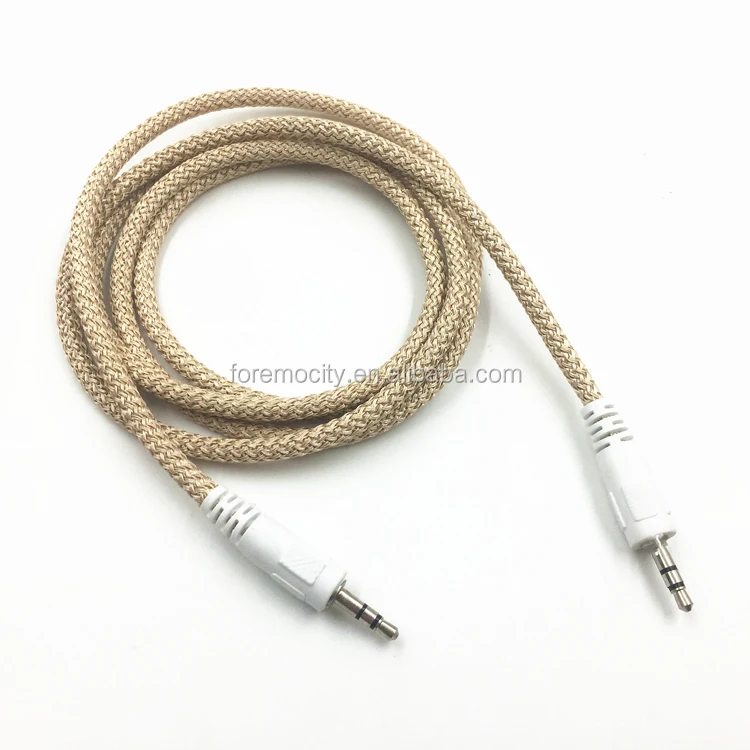 Top Selling on alibaba 3.5mm jack male to male nylon braided aux audio cable