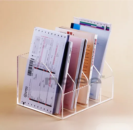 Wholesale clear acrylic display holder rack for file brochure magazine Organizer on desk