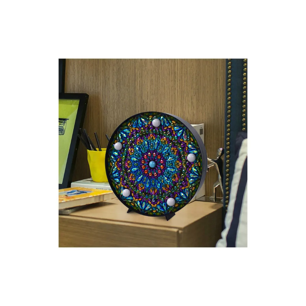 2019 Cross Stitch Led diamond lamp night scenery in the living room for house decor Mandala ZXD007