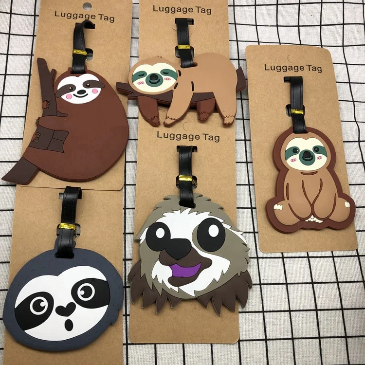 Travel Gift Bag Tag Funny Suitcase Baggage Label Cute Sloth Luggage Tag