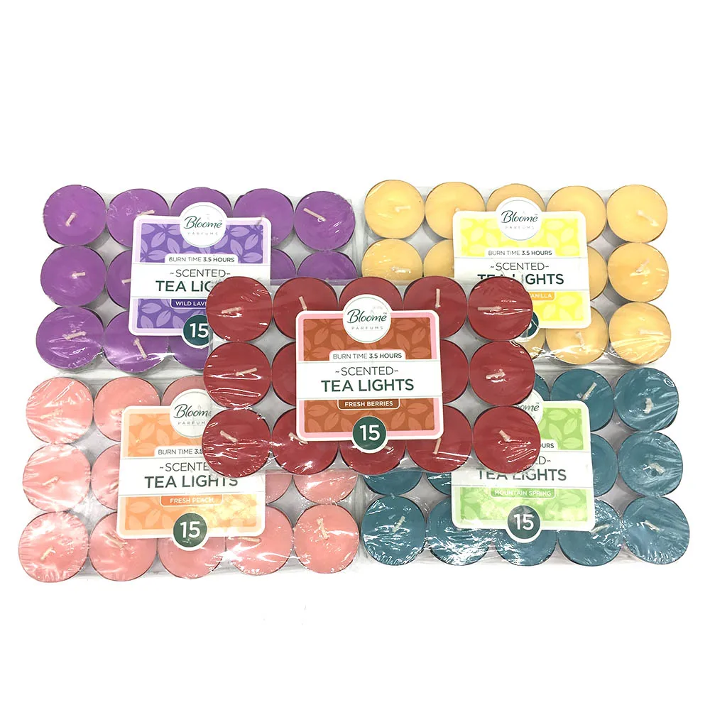 Cheap Price Hand Poured Scented Paraffin Wax Candle Tealight Home Decoration Aromatherapy Pillar Multi-colored